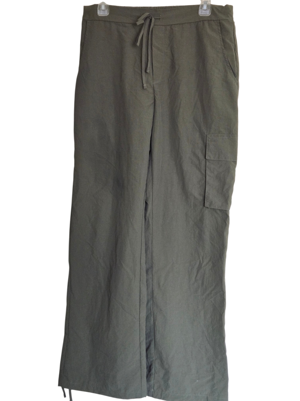 Relaxed Olive Cargo Pants with Drawstring Waist
